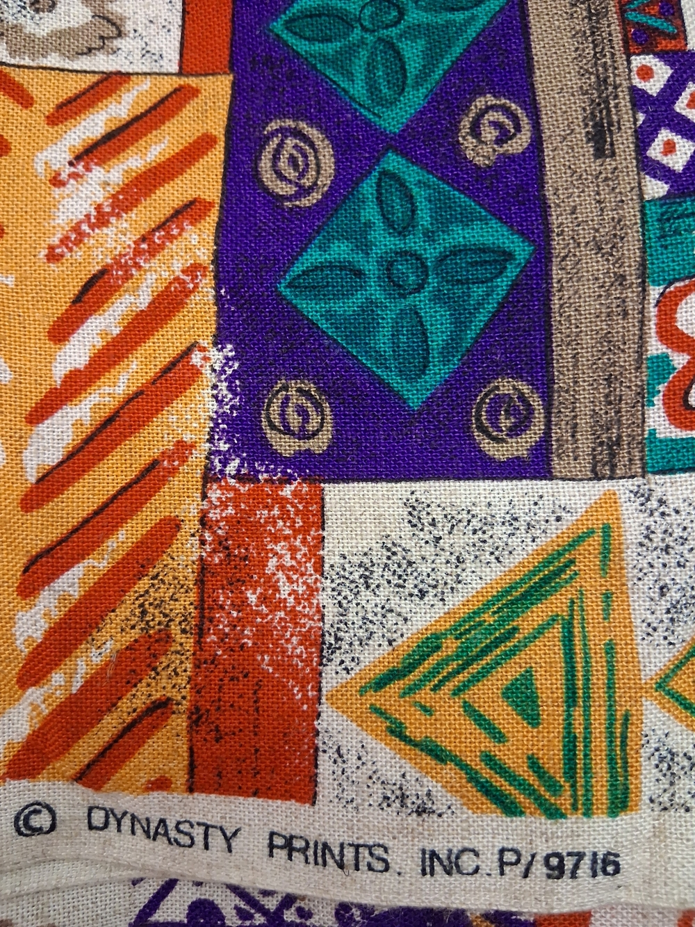 Colorful Abstract Patchwork Print Fabric - Picture 2 of 2